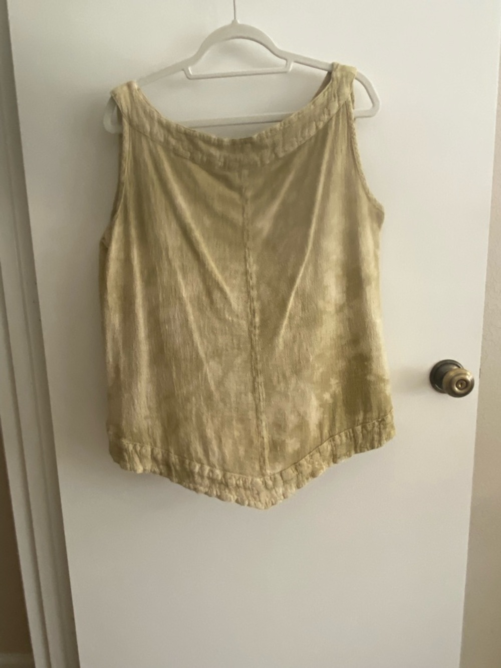 Oh My Gauze! Two piece Beige Textured V-Neck Top and wide leg pants. - Picture 3 of 9